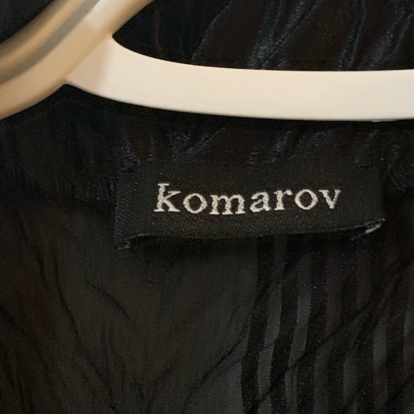 (5 for $15) Komarov Black Ribbed Fitted Dress Shirt - Picture 2 of 2